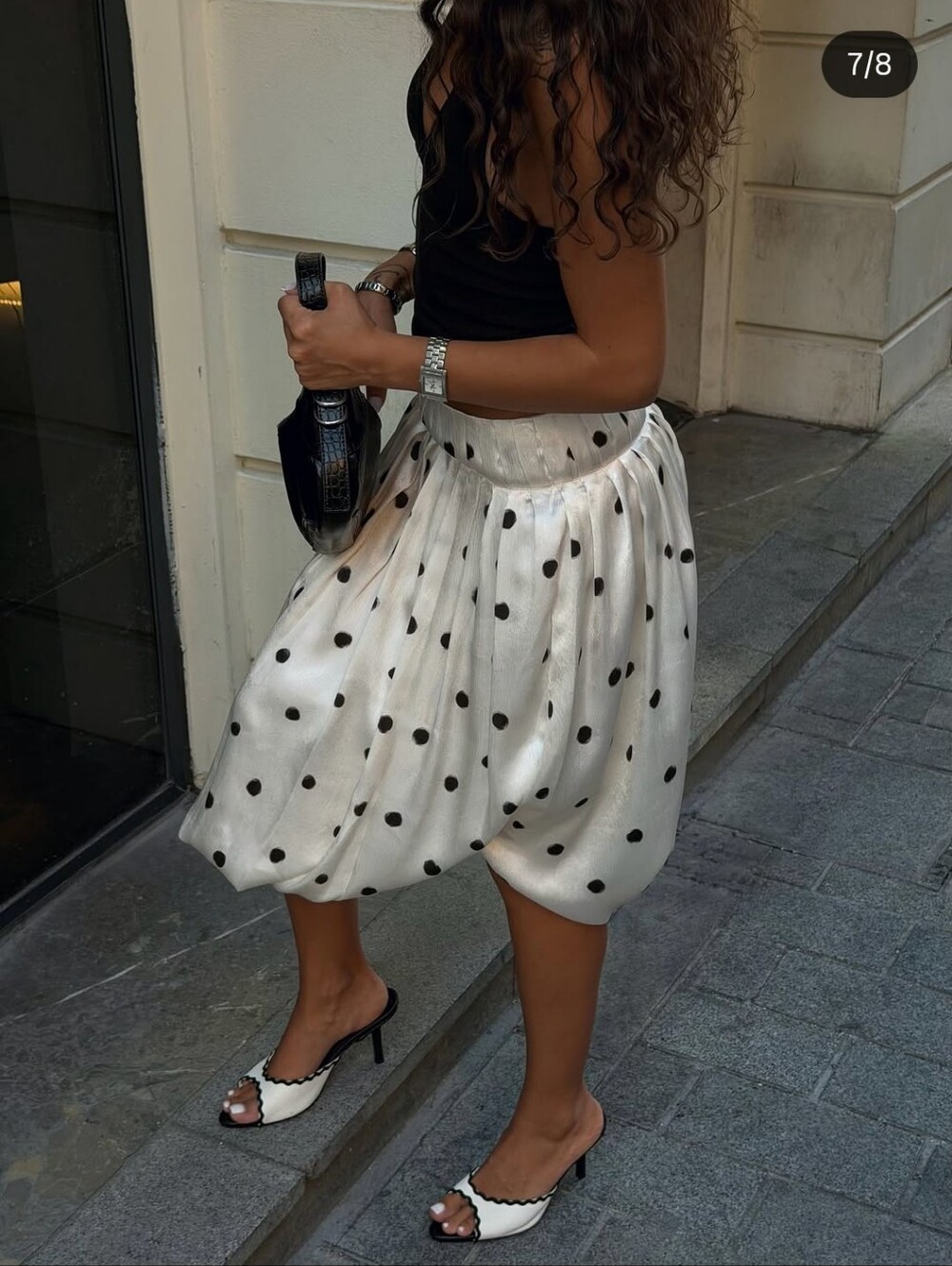 Zara  Polka Dot Midi Balloon Skirt Size XS
